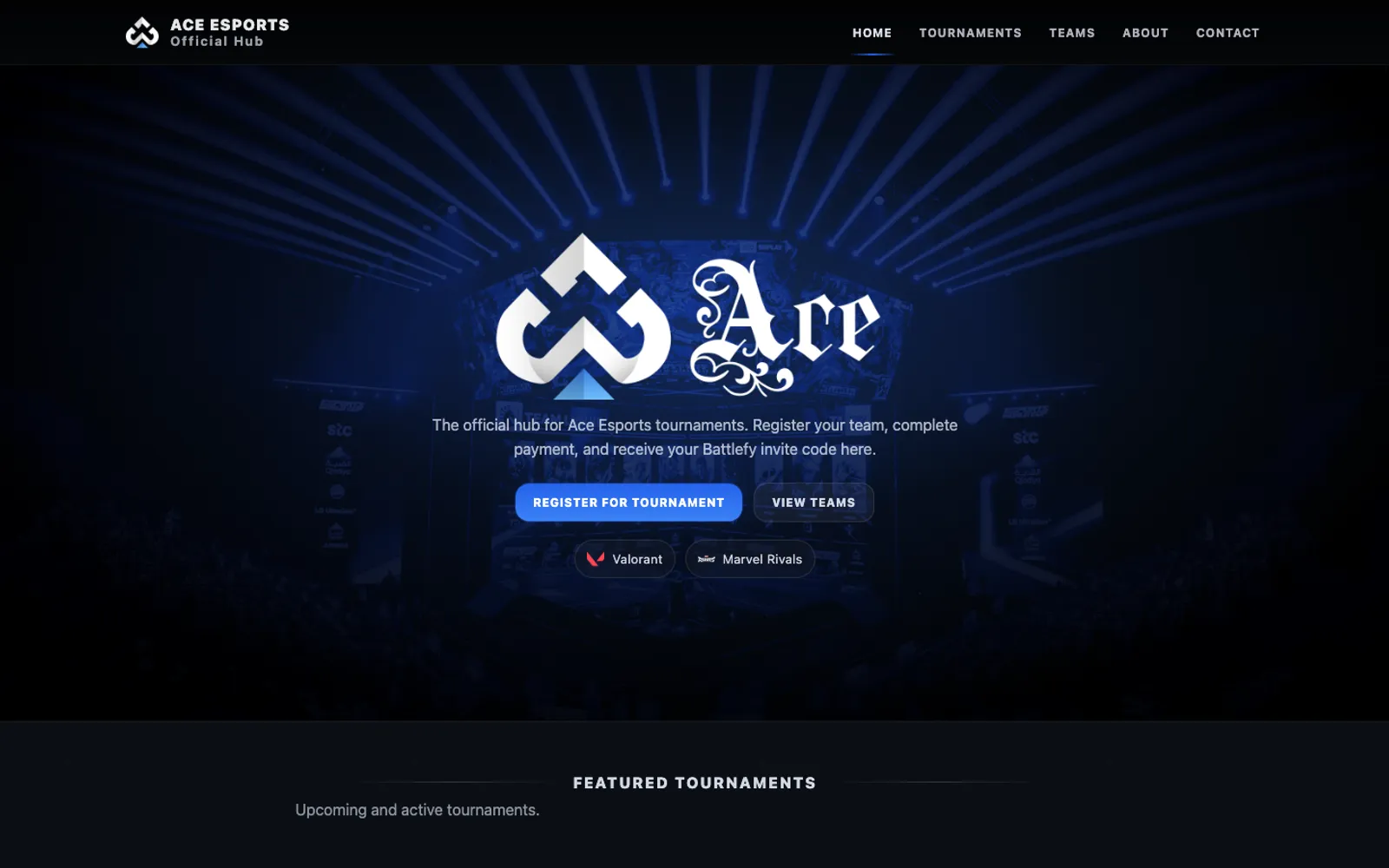 Snimak sajta: Ace Esports